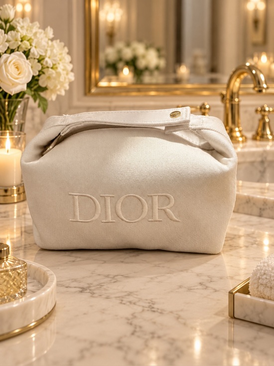 Dior Handbags - Dior Cream Embroidered Canvas Cosmetic Pouch,NIB GWP